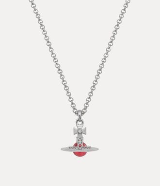 Vivienne Westwood New Petite Orb Pendant Necklace Platinum Cubic Zirconia Women