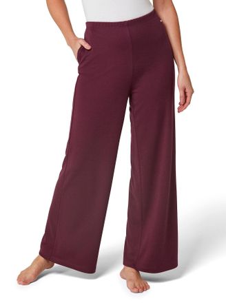 Feel Good Dehnbund-Hose FEEL GOOD, Damen, Gr. 36/38, Normalgr&ouml;ssen, rot (bordeaux), 70% Polyester, 30% Viskose, unifarben, Hosen Dehnbund-Hose