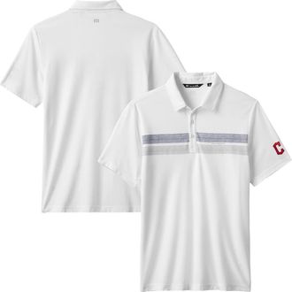 Travis Mathew Mens TravisMathew White Cleveland Guardians Top Recruit Tri-Blend Polo at Nordstrom, Size Xx-Large