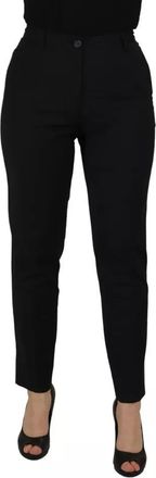 Dolce & Gabbana Black High Waist Tapered Trouser Womens Pants (Pre-Owned)