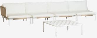 Sklum Sklum - Sof&aacute; Modular De Jard&iacute;n Esquinero De 4 Piezas Y Mesa De Centro Roubly