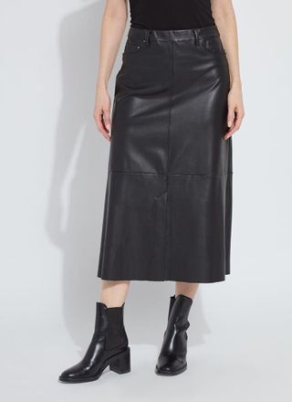 Lyssé Warren A-Line Vegan Leather Skirt