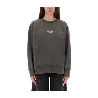 Moschino Sudadera con Logo Lavado - Sweatshirts & Hoodies - Mujer - Gris - XS