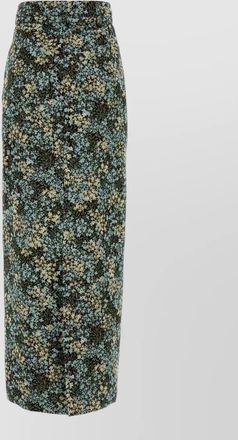 Dries Van Noten embroidered canvas fitted skirt