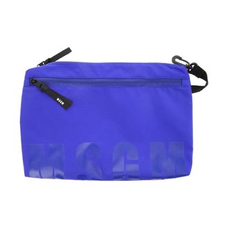 Msgm Cross Body Bags, female, Blue, Size: ONE SIZE Nylon Pouch with Logo