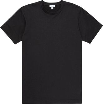 Sunspel Riviera T Shirt - Heren - T-shirts - Zwart - S - Katoen - Tops