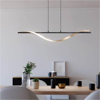 Loops Stylish Black & Brushed Brass LED Pendant Light for Modern Interiors