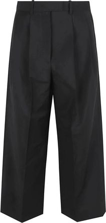 Givenchy Cropped Trousers, female, Black, Size: S Cropped Double Pleat Pants