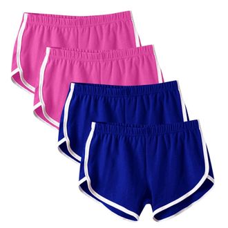 Generic 4 Pack Womens Yoga Dance Shorts Summer Hot Pants Cycling Hiking Sexy Sport Shorts Ladies Workout Gym Running Joggers Trousers Elastic Waist Casual Sho
