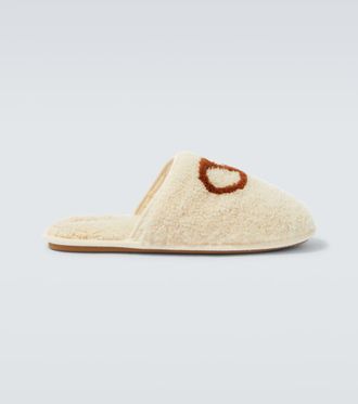 Valentino Garavani VLogo shearling slippers