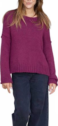 Wooden Ships Charlie Crewneck Chunky Sweater In Velvety Plum