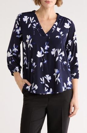 Vince Camuto Balloon Sleeve Knit Top in Navy/White at Nordstrom Rack, Size Medium