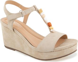 Kenneth Cole Reaction Cabo T-Strap Wedge Platform Sandal in Light Taupe at Nordstrom Rack, Size 6.5