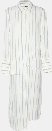 Joseph White/blue Striped Viscose Midi Dress