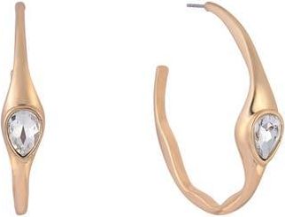 Shelli Segal Crystal Teardrop Hoop Earrings in Gold at Nordstrom Rack