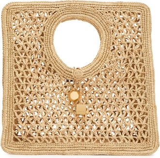 Jacquemus Le Petit Carre Spiaggia Raffia Tote bag - Natural - One Size