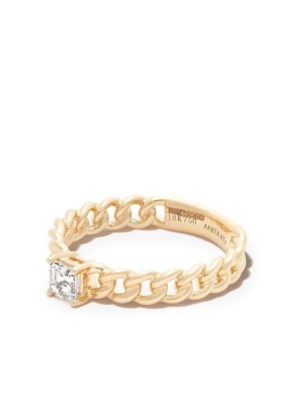 Anita Ko 18kt yellow gold diamond chain-link ring - women - Diamond/18kt Yellow Gold - 6 1/2