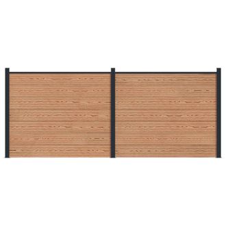 vidaXL Panel De Valla 2 Pcs Wpc Y Aluminio Marr&oacute;n Vidaxl