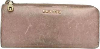 Miu Miu Pre-owned Wallets, female, Beige, Size: ONE SIZE Pre-owned Leather Wallet