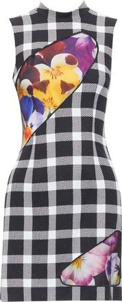 Christopher Kane Virgin Wool Orchid Plaid Print Dress