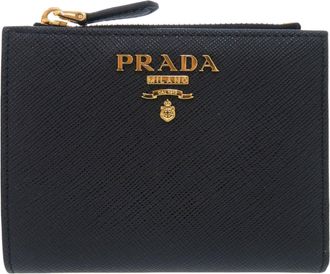 Prada Black Nero Pink Leather Wallet (Bi-Fold) (Pre-Owned)