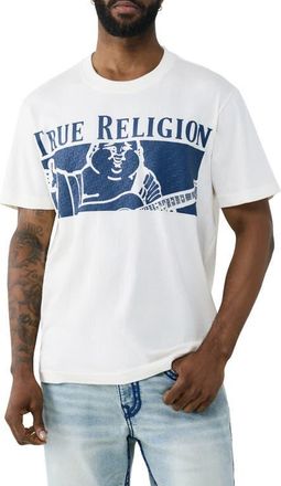 True Religion Checkered Buddha Cotton Graphic T-Shirt in Winter White at Nordstrom, Size Xxx-Large
