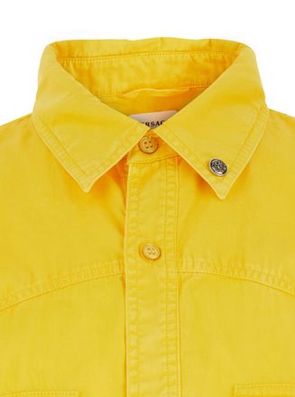 Versace Mens Shirt Yellow Cotton