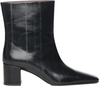 Giuliano Galiano 60mm Stefy leather ankle boots - women - Eel Skin - 38.5 - Black