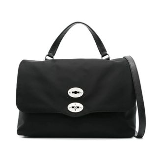Zanellato Handbags, female, Black, Size: ONE SIZE Black Shoulder Bag with Double Buckle