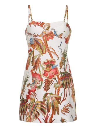 Cara Cara Claudine floral mini dress - women - Linen/Flax/Cotton - 12 - White