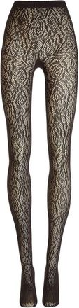 Wolford Floral Net Tights - Dames - Pantys - Bruin - XL - Wol - Ondergoed