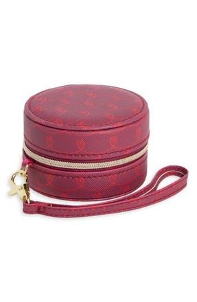 Nordstrom Mini Round Jewelry Box in Burgundy- Red Hearts at Nordstrom Rack