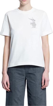 Burberry T-Shirts, female, White, XS, Sp25-Ww-Sic-2.6.122