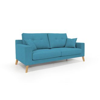 Divani.Store Danish Sof&aacute; Moderno De Tela Suave E Impermeable 146 Cm Azul Claro