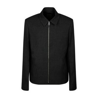 Givenchy Kort jack van scheerwol - Heren - Jassen - Grijs - Maat: XL Wol