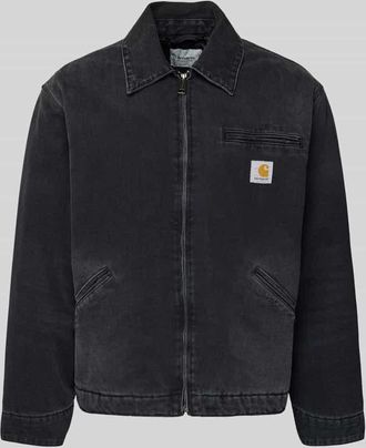Carhartt Work in Progress Jeansjacke mit Reißverschluss und Label-Detail Modell DETROIT in Black, Größe XL