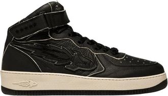 Enterprise Japan Leren Sneakers met Unieke Details ge&iuml;nspireerd door Streetwear - Heren - Sneakers - Zwart - 40 EU - Leer - Schoenen