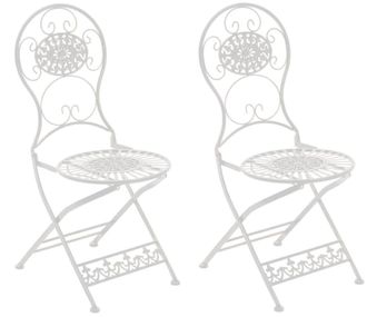 Clp Set de 2 sillas para exterior plegables en Metal Blanco