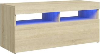 vidaXL Vidaxl - Mueble de tv con luces led roble Sonoma 90x35x40 cm