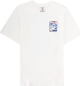 Casablanca White Graphic Crew Neck T-Shirt