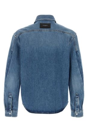 Givenchy Mens Denim Shirt Mediumblue Exterior: Cotton Camicie