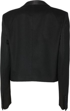 Tom Ford Womens Blazer Wool-Cashmere Black Jacket