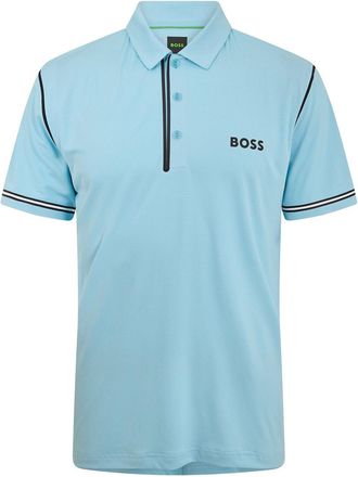 HUGO BOSS Mens Collared Neck Short Sleeve Polo Shirt in Pastel Blue - Size X-Large