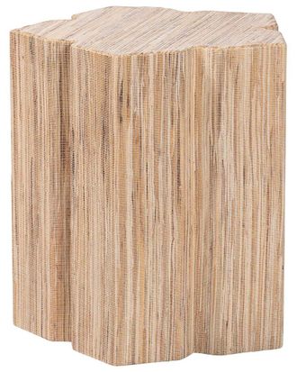 Baxton Studio Janeth Bohemian Woven Grasscloth End Table