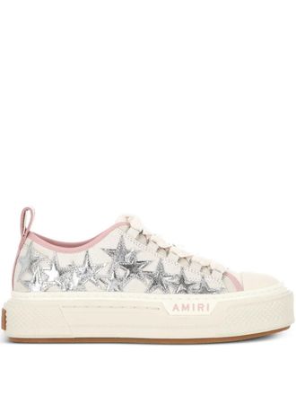 Amiri star embellished sneakers - women - Calf Leather/Fabric/Rubber - 39 - Neutrals