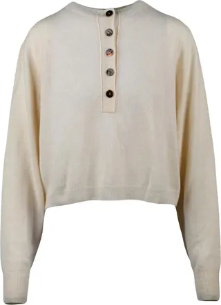 Alysi Truien & Vesten, Dames, Beige, S, Wol, Serafino Corta Knit