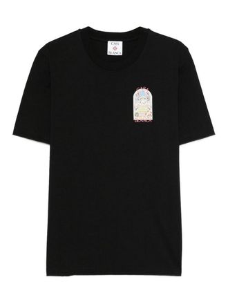 Casablanca Graphic Print T-Shirt In Black Cotton