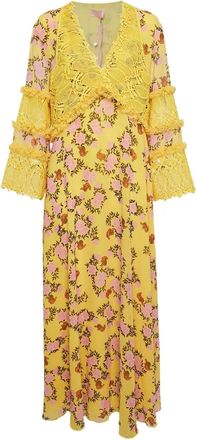 Giambattista Valli lace floral dress - Yellow