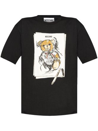 Moschino T-shirt met logoprint - Zwart