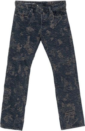Diesel Textured Distressed Denim Jeans with Silk-Nylon Blend